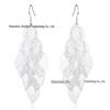New Trendy Shiny Silver Korean Leaf Dangle Earrings
