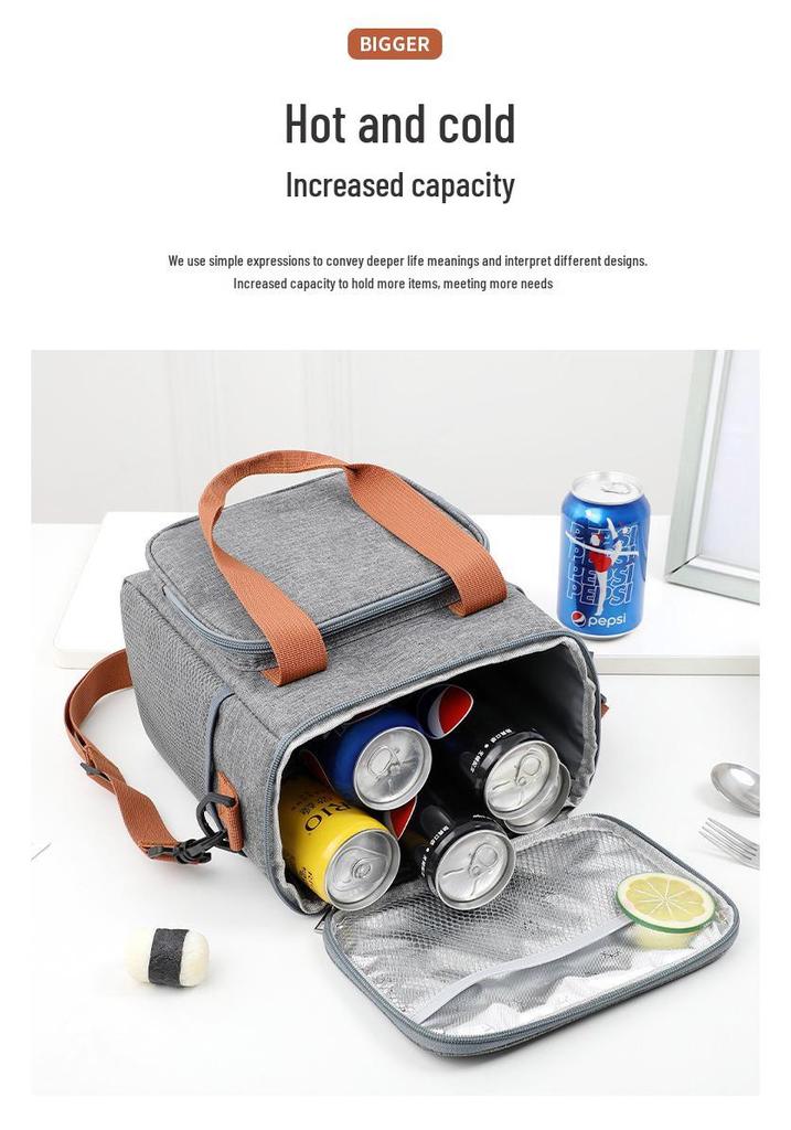 Insulated Large Capacity Tote Lunch Bag and Outdoor Picnic Crossbody Bag