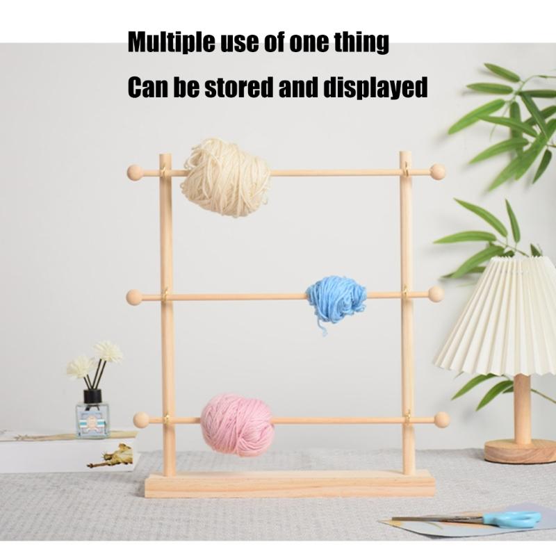 3 Tiers Ribbon Holder Crochet Yarn Holder Ribbon Storage Organizers Rack Yarn Dispenser Knitting Supplies for Craft