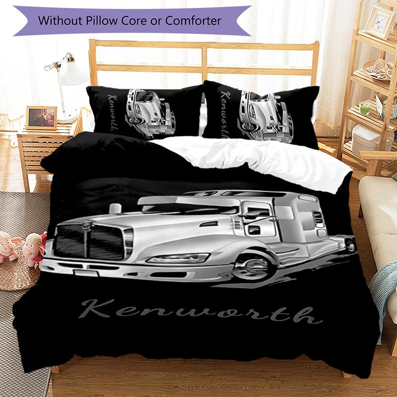 3pcs Kenworth LOGO Pattern Bedding Set Duvet Cover Set Includes Duvet Cover &pillowcases,perfect All Season Bedroom Decoration&gift