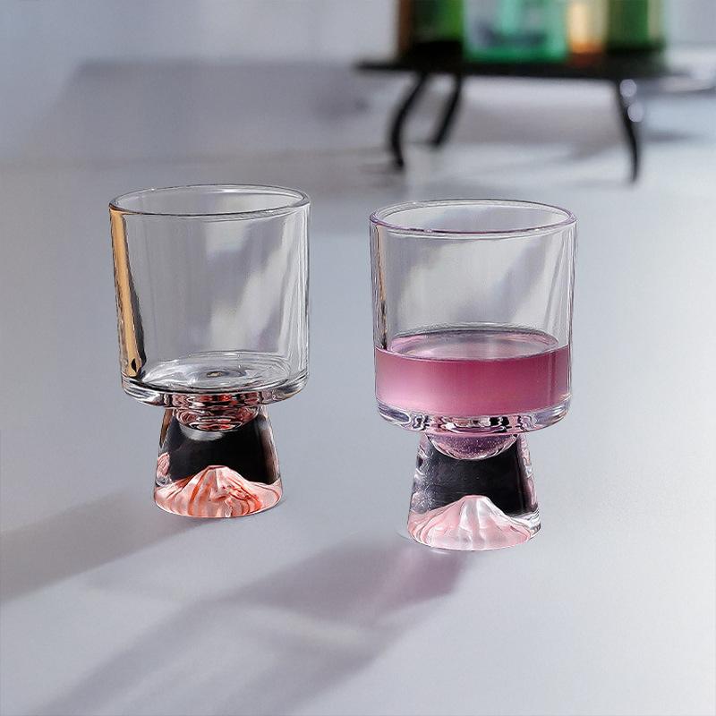 Pink Limited Mountain Glass Cup High End Small Batch Cocktail Wine Dessert Coffee Drinkware