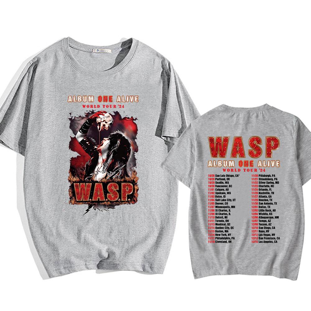 Album One Alive World Tour '24 Tricouri WASP Nation Modă Hip Hop Tricou pentru Bărbați Camisetas Mânecă Scurtă Gât Rotund Unisex Streetwear