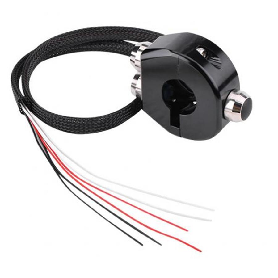 1x Universal 25mm 1" Black CNC Motorcycle Momentary Switch Reset Button 120W 10A