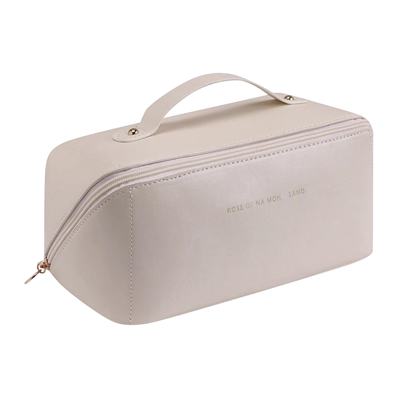 

Travel Makeup Bag,Large Capacity Cosmetic Bags For Women,Portable Pouch Open Flat Toiletry Bag Pattern Makeup Bag One Size білий