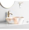 Tengxiang Ivory White Ceramic Marble Countertop Single Hole Top-Mount Sink