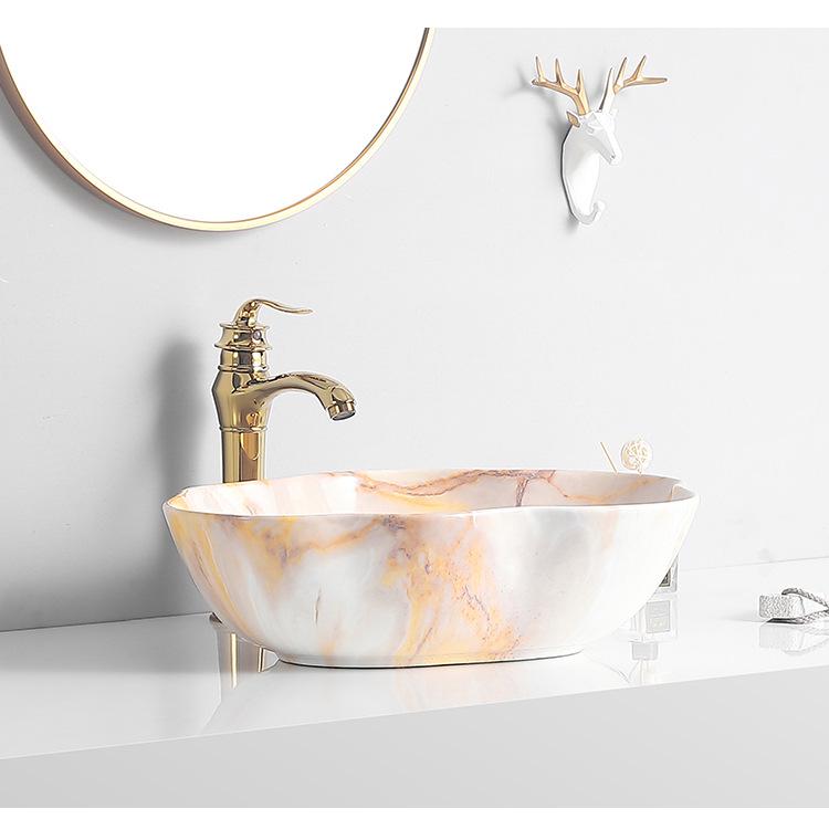 Tengxiang Ivory White Ceramic Marble Countertop Single Hole Top-Mount Sink