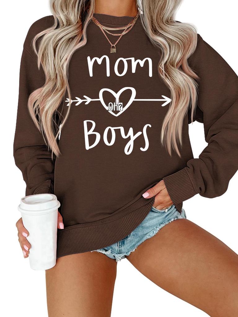 MOM OF Boys Women's Long Sleeve Graphic Sweatshirt