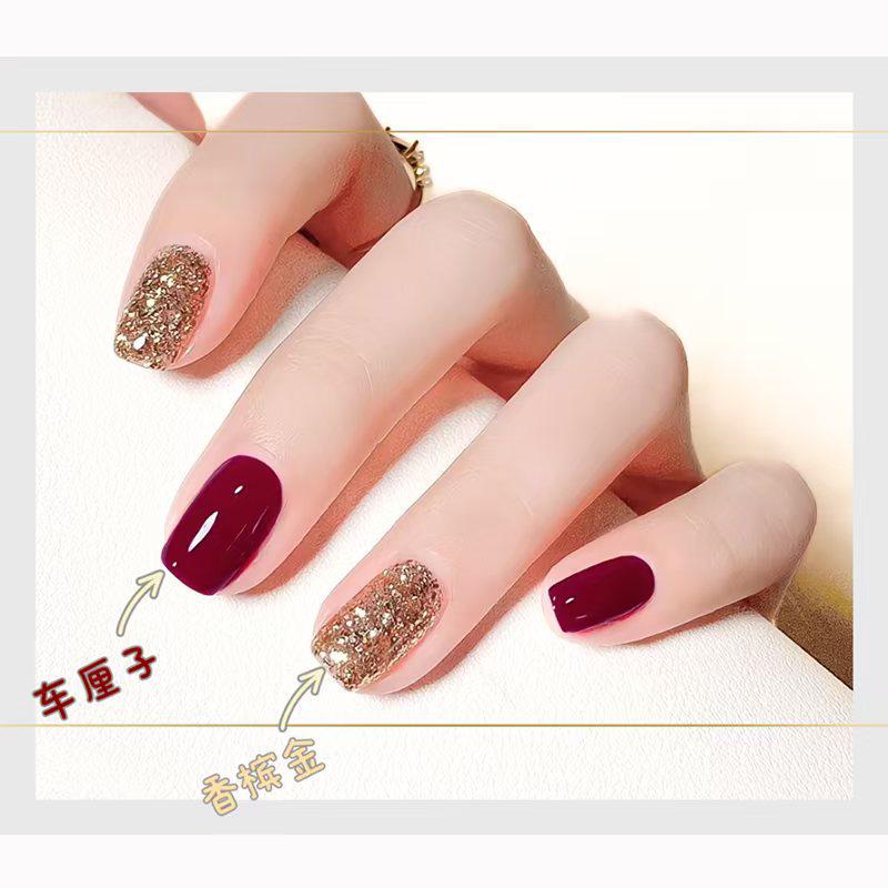 Cherry Champagne Bling Nail Polish - Non-Toxic, Quick-Dry, Long-Lasting, Non-Fading Formula for Fingernails and Toenails.