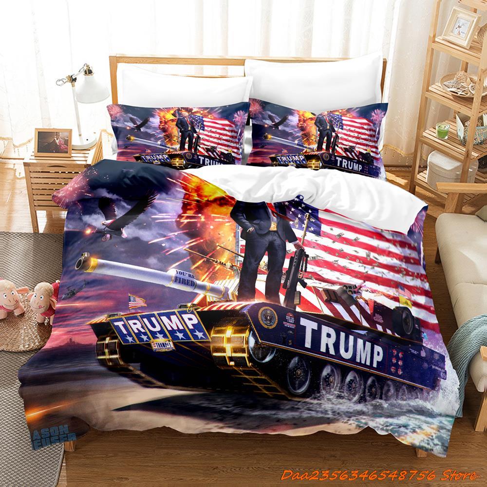 

Комплект постельного белья USA Trump Single Twin Full Queen King Size Комплект постельного белья Aldult Kid Bedroom Duvetcover Sets 3D Print Anime Bed Sheet Set AU Single(140x210cm)