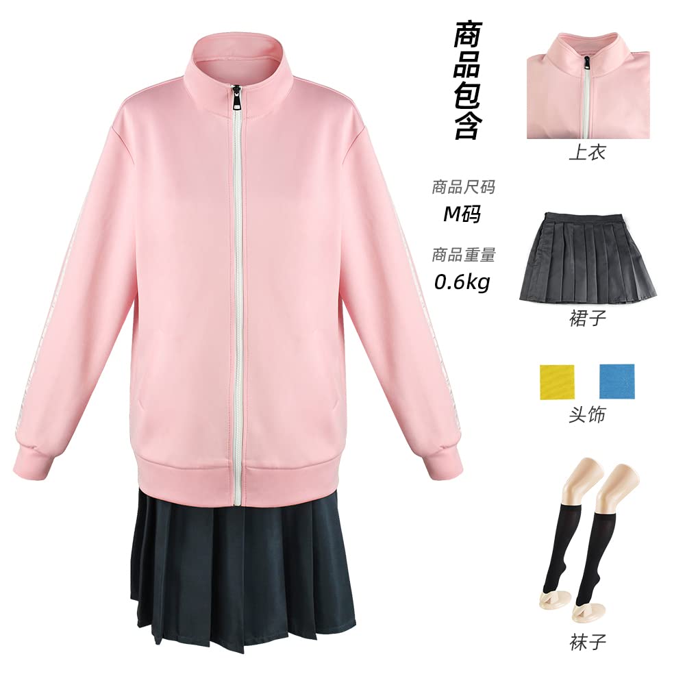 Goto Hitori Cosplay Bocchizarock Cosplay Costume with Wig Costume Uniform Halloween Gift Goto [AG-TOP] (S, Hitori)
