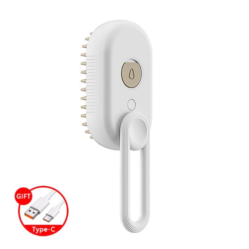 Wiederaufladbare 4-in-1-Dampfhaarentfernungsbürste für Katzen und Hunde, Katzenbürste, antistatische Dampfbürste für Haustiere, Massage-Reinigungsspray, Haarentfernungsbürste