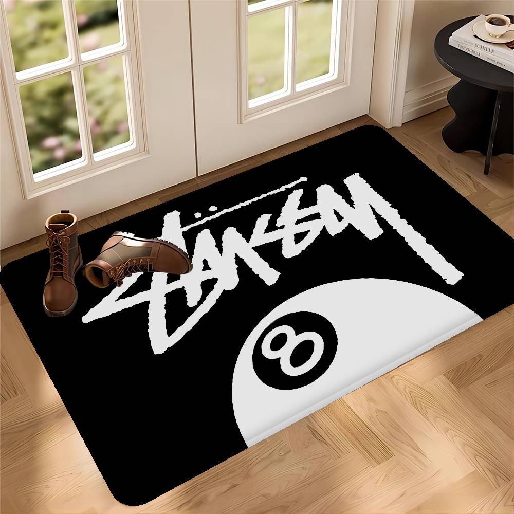 Black And White No Ball Door Mat Washable Non-Slip Living Room Sofa Chairs Area Mat Kitchen Doormat Area Rug