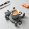 Posavasos de Gato Impreso en 3D Divertido Lindo Soporte para Tazas de Gato para Bebidas Barra Mesa de Cocina Decoración de Fiesta Regalos de Cumpleaños para Amantes de los Gatos