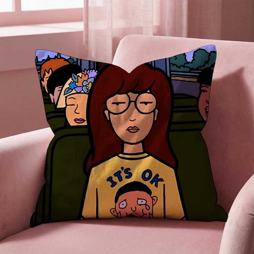Cartoon D-Daria Cool Cushion Cover Multi-Scene Pillow Cover for Home & Car - Reversible, Soft & Durable for Daily Use