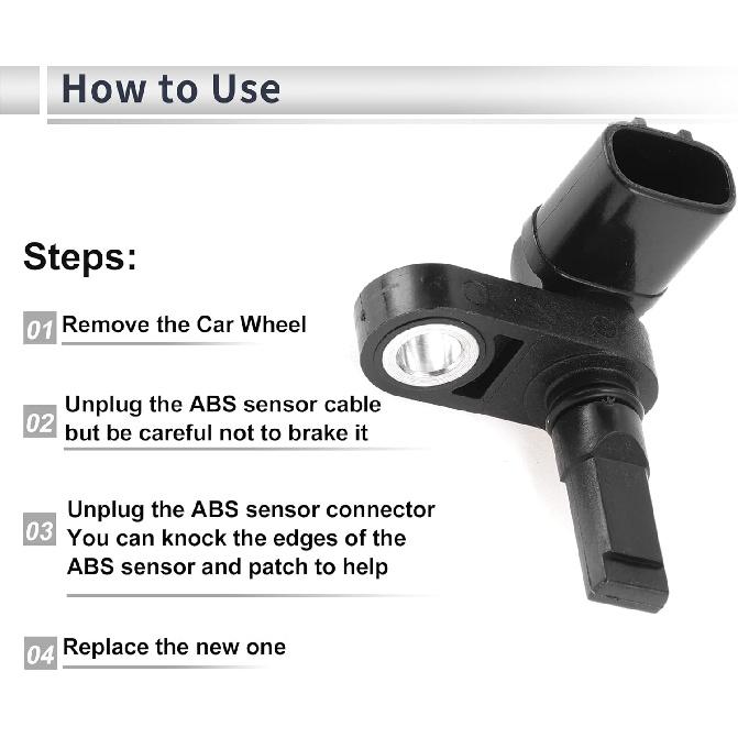 Front Right ABS Wheel Speed Sensor for Toyota 4Runner 2003-2024, for Toyota Tacoma 2005-2023 ABS Sensor No.89542-60050 1 Pcs