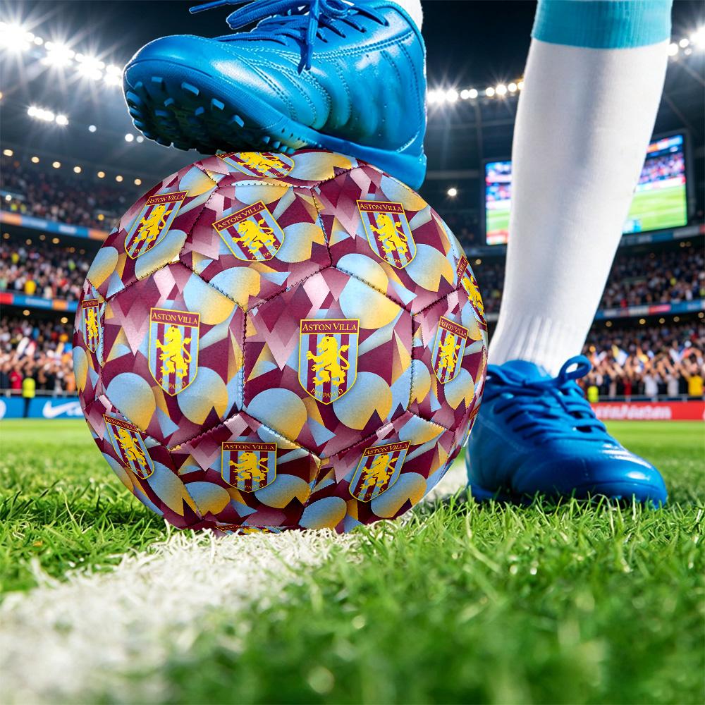 Aston Villa Fotbalový potištěný míč velikosti 5, Protiskluzový zápasový míč pro dospělé, Suvenýr pro fotbalové fanoušky