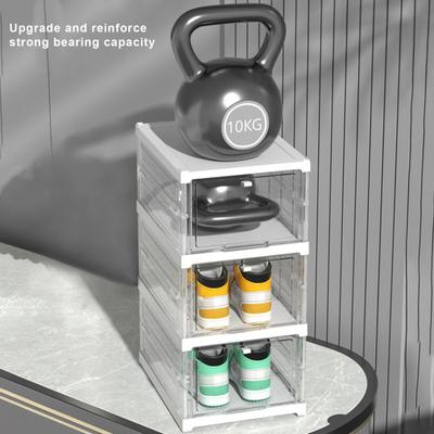 Mājas apavu kaste caurspīdīga, saliekama, sabiezināta salokāma putekļu necaurlaidīga redzama putekļu necaurlaidīga mitrumizturīga kopmītņu apavu konteinera apavi