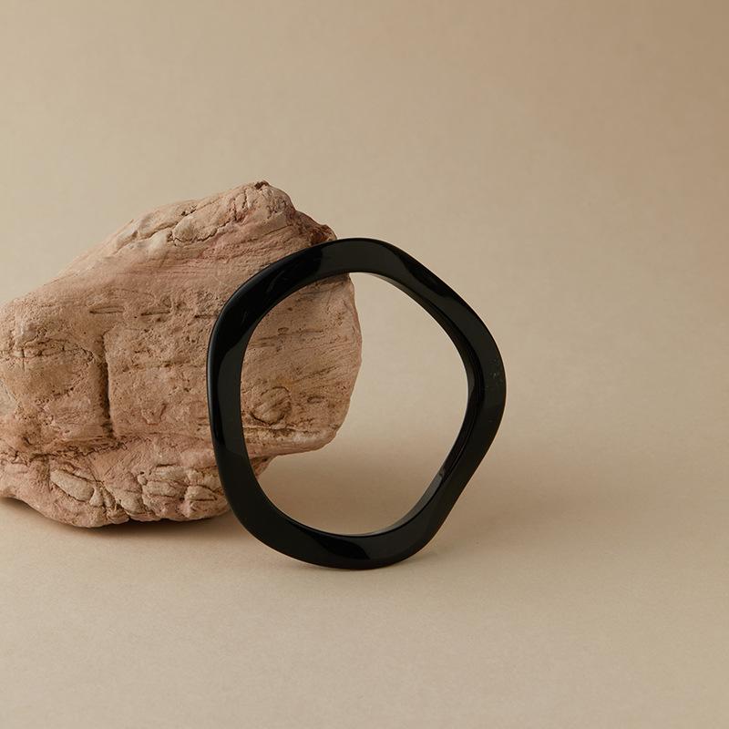 Bohemian Acrylic Bangle Geometric Hip Hop Irregular Wide Bracelet Europe American Style Exaggerated Retro Hand Ring Women