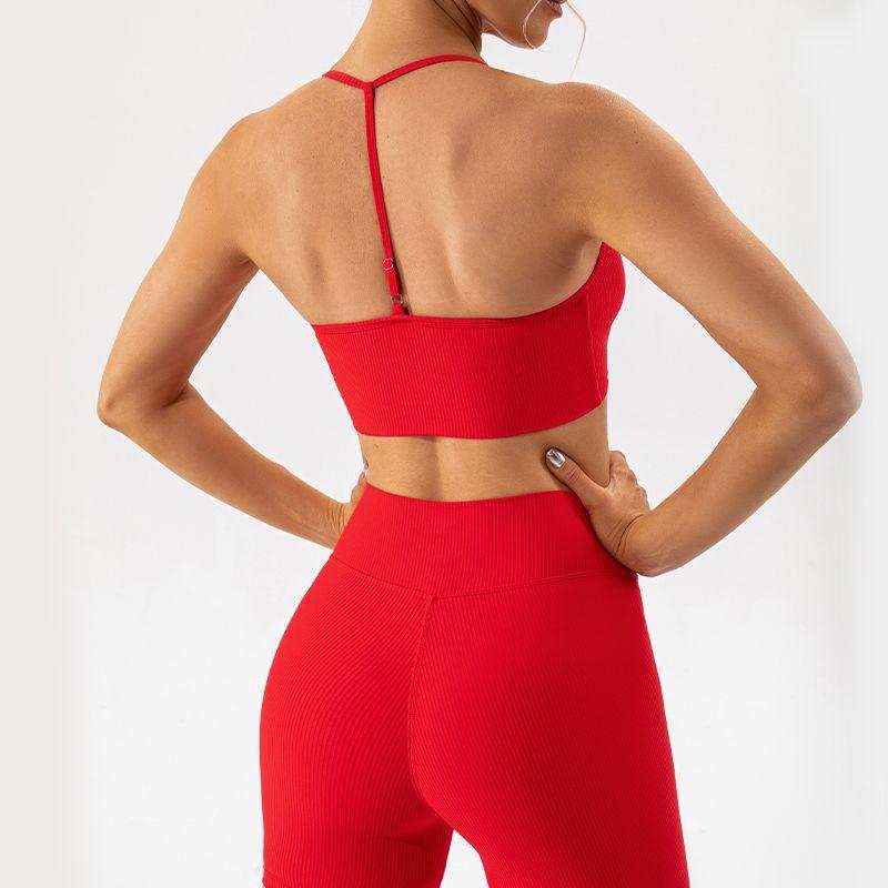 T-Type Beauty Back Exercise Underwear Women's Shockproof Push-up Pilates Tops Workout Clothes Vest Yoga Clothes Bra Outwear
