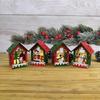 20PCS Christmas Decorations Creative DIY Assembled Cabin Painted Luminous House Christmas Tree Hanging Christmas Hut Ornaments