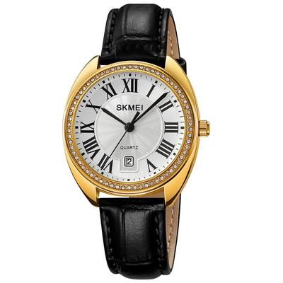 Stylish Watch with Leather Casual and Business Simple and Designer Analog Black High School Student Gift Women's Strap, Style, Lightweight,