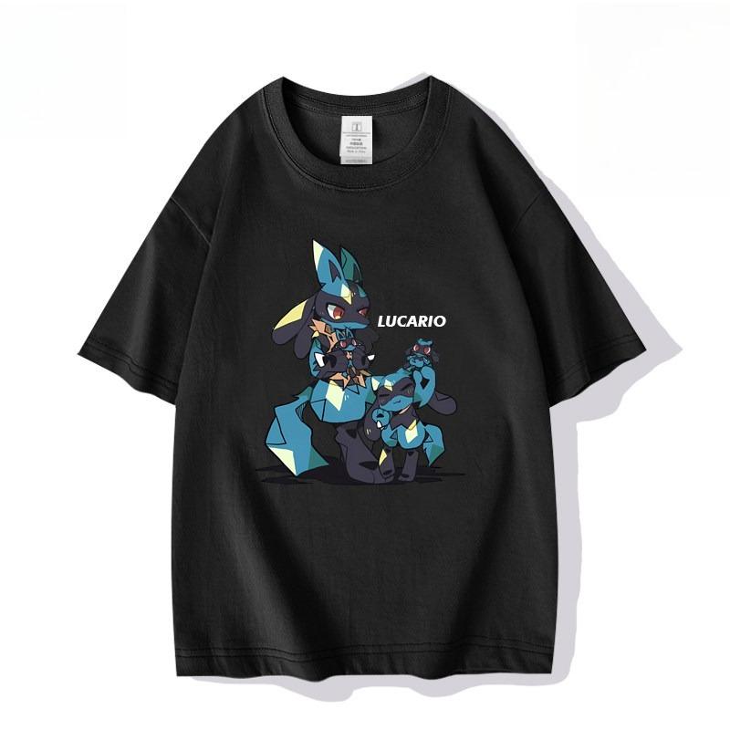 Lucario Elf Pokmon Anime Printed Tshirt Summer Unisexs And Unisexs Tshirt Trendy Loose Casual Y2k Short Sleeve Tops 2026 New