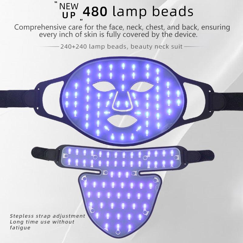 LED Beauty Face & Neck Mask with 4-Color Light Therapy