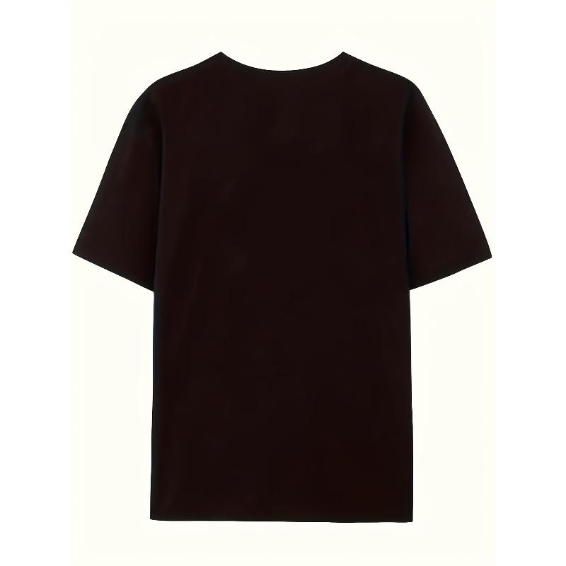 A Women'S Short-Sleeved T-Shirt for Spring And Summer Featuring a Printed Design with Purple Lettering