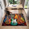 1Pc Electric guitar theme Printed circular carpet, home door mat, outdoor travel protection carpet A4
