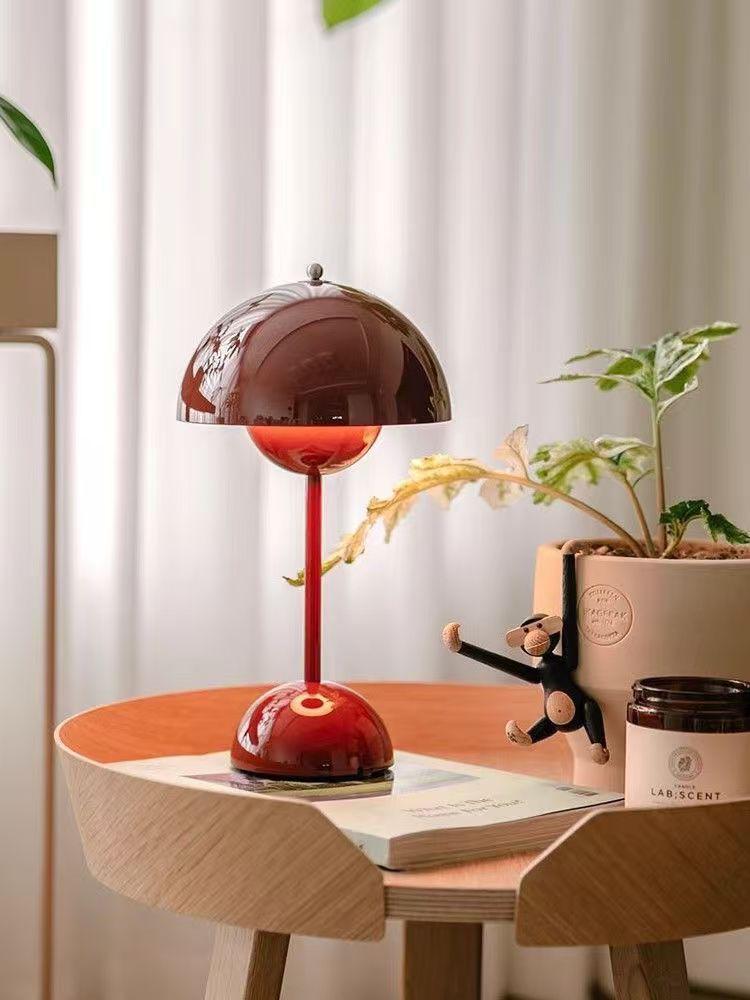 Maroon Bedside Wedding Lamps - Bridal Chamber Pair for Newlyweds, Dowry Gift