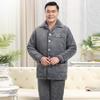 YUZHAOLIN Men's Thickened Three-Layer Fleece Thermal Pajama Set
