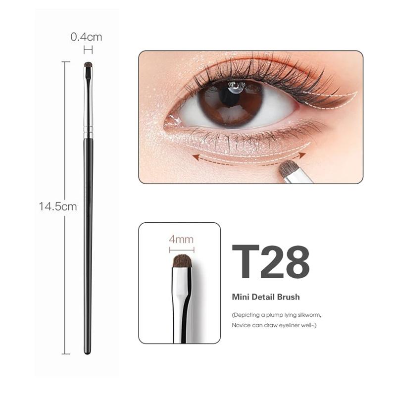 4 Stück Feine Lidschattenpinsel Verwischen Präzision Eyeliner Verwischen Make-up Pinsel Augenlid Highlighter Liegender Seidenwurm Make-up Pinsel Werkzeuge