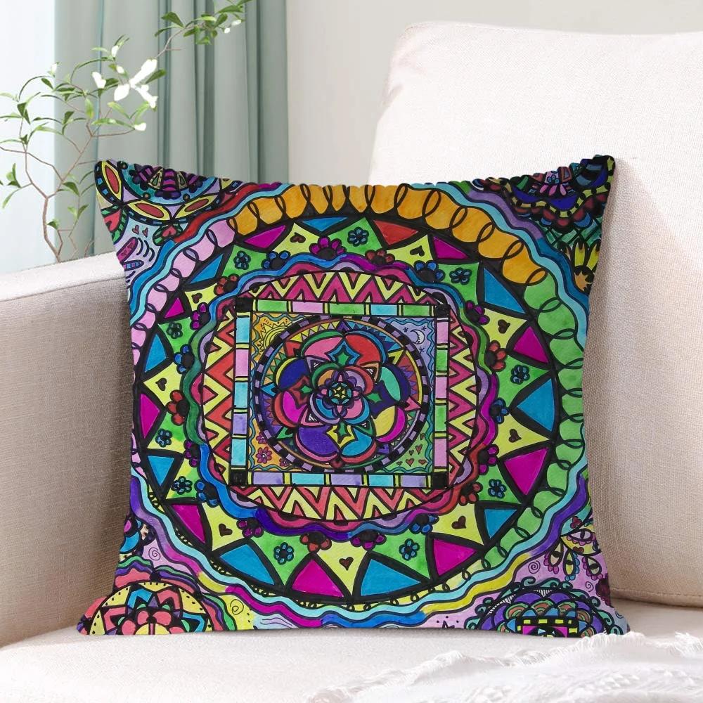 Cushion Cover 50X50 Mandala Style Gifts Pillow Covers Decorative Luxury Living Room Decoration Home 45X45 Cushions