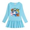 Korean Style Girls' Cartoon Mesh Dress - Long Sleeve Princess Outfit for Spring/Autumn 2025