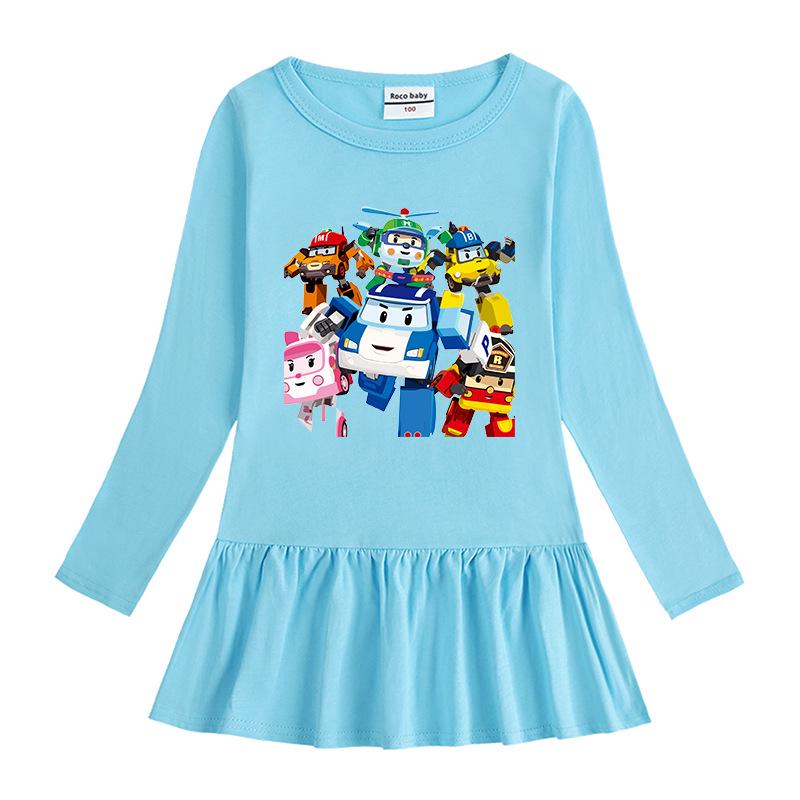 Korean Style Girls' Cartoon Mesh Dress - Long Sleeve Princess Outfit for Spring/Autumn 2025