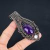 Amethyst Anhänger Edelsteinschmuck, 999 Kupferdraht gewickelter Anhänger, Geschenk für Frauen Handgefertigter Anhänger