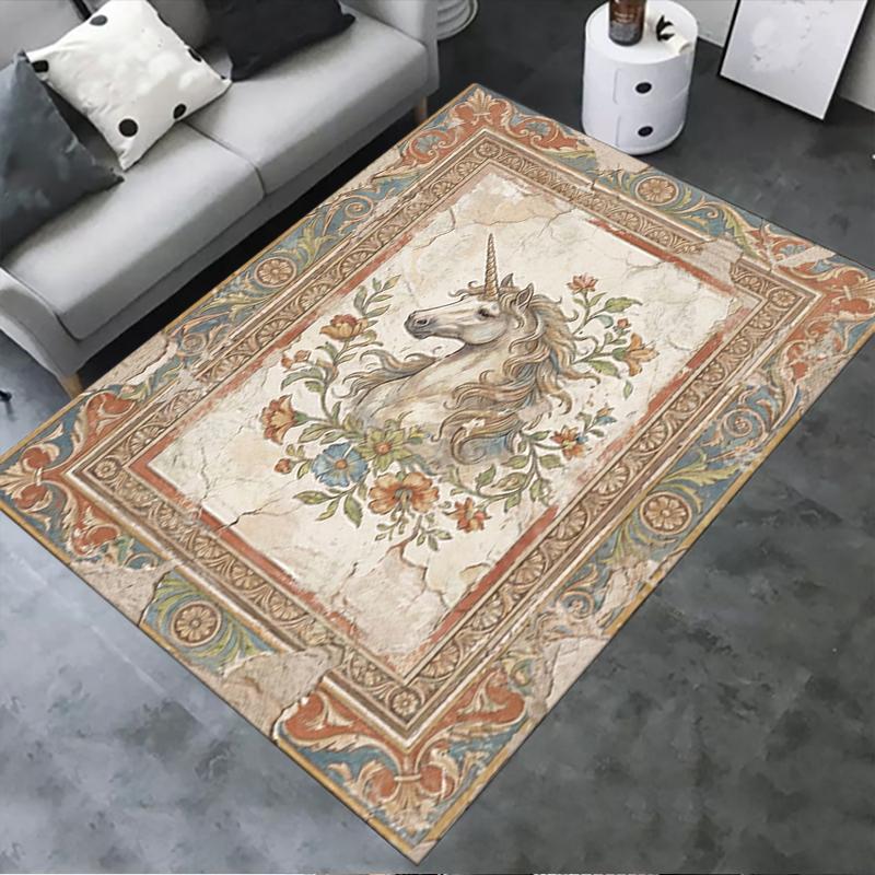 2025 New Unicorn Animal Carpet Rug for Living Room Bedroom Home Sofa Decoration,Kids play Non-slip Floor Mat142