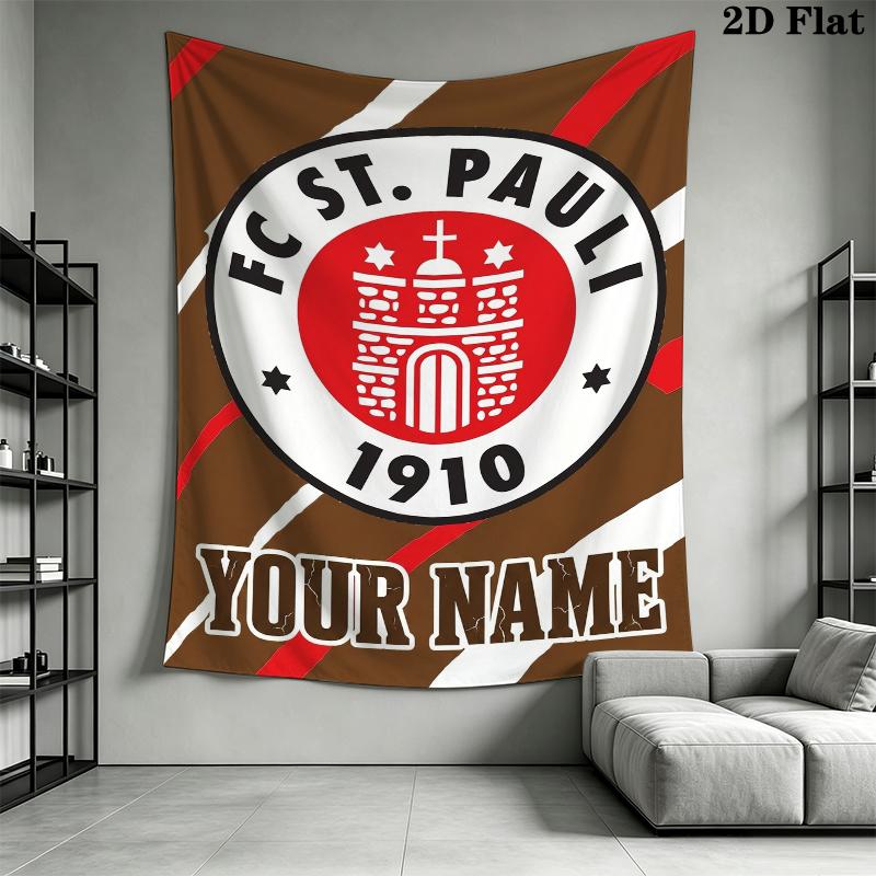 Custom Name ST.pauli Wall Tapestry Aesthetic Wall Hanging Printed Fabric Blanket Decorative Tapestries for Bedroom Living Room Home Decor