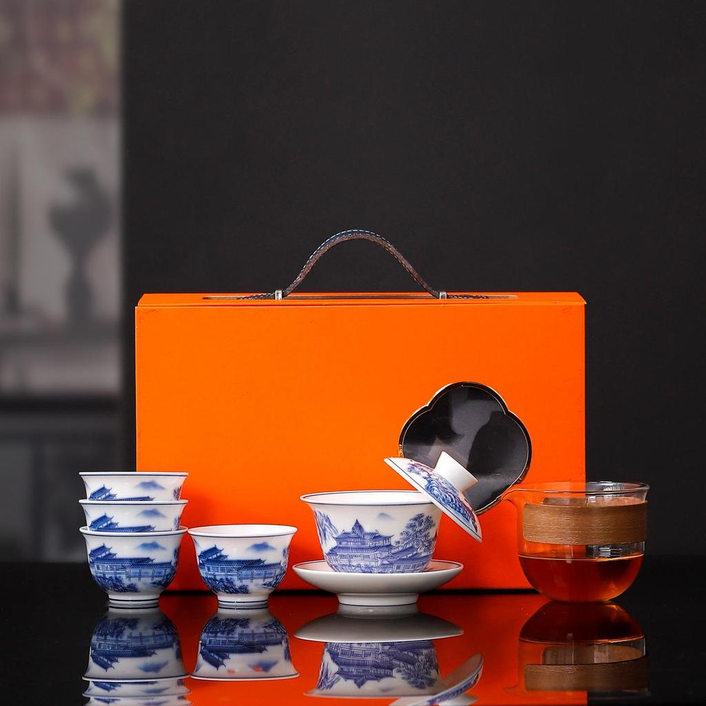 Elegant White Porcelain Gongfu Tea Set: One Pot, Four Cups - Perfect for Home, Office, or Gifts
