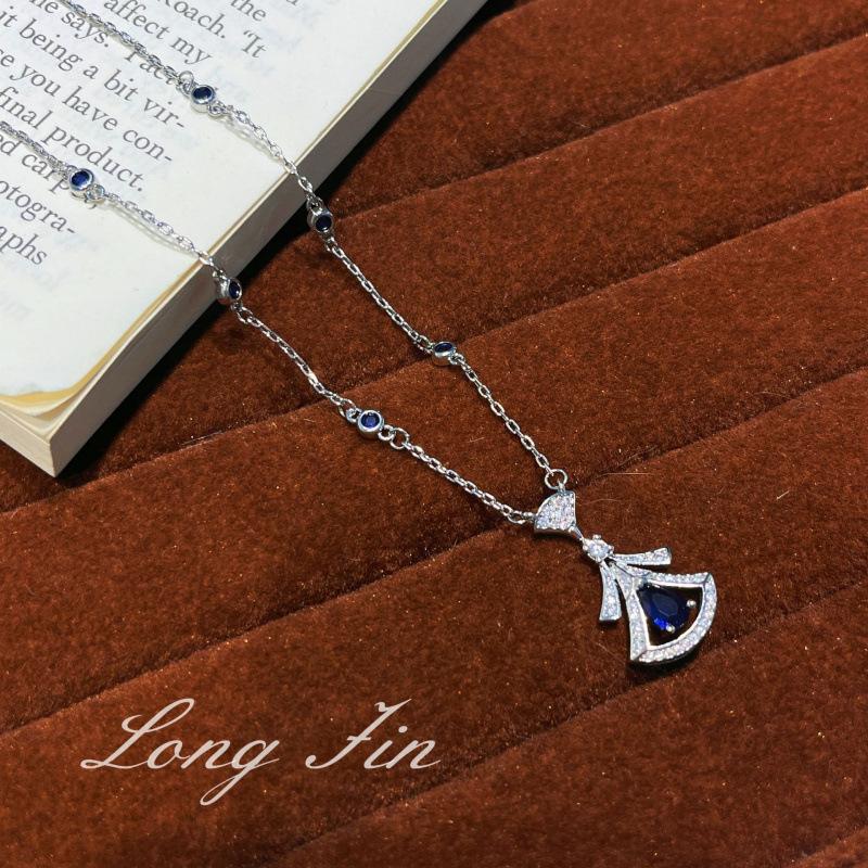 Old Money Style Ruby Fan Skirt Necklace High-End Niche Versatility Exquisite Collarbone Chain