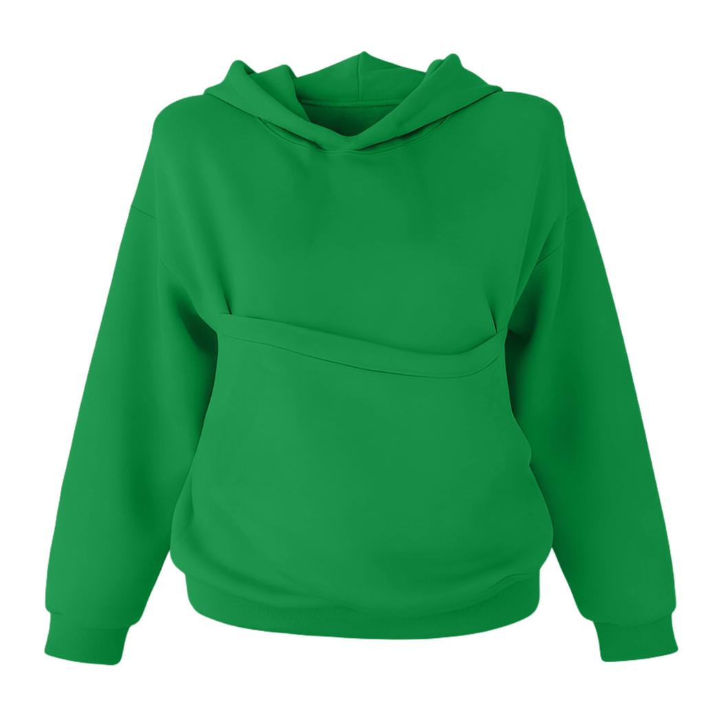 Women's  Fashion Zipper Hoodie Long Sleeve Hooded Pullover Sweatshirt Casual Solid Color Tops With Pockets