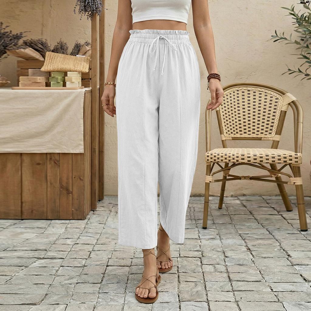Womens Palazzo Pants Summer Casual Flowy Wide Leg Trousers Beach Travel Vacation Outfits
