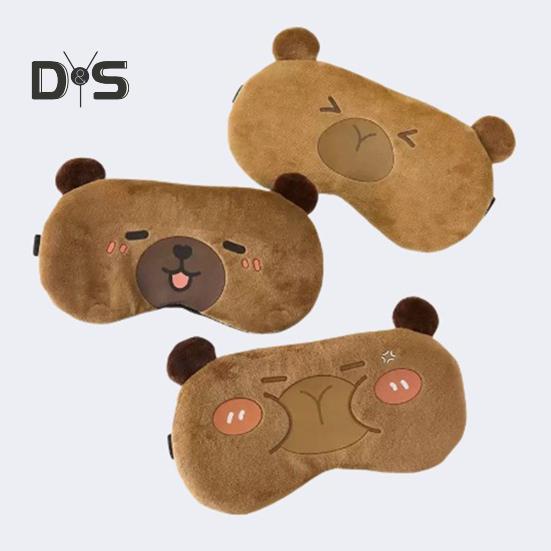 Capybara Lumină Blocare Eye Cover cu Bandă Elastic Plush Cartoon Animal Hot Recre Compresse Eye Shade Bărbați Femei Travel Pup Sleeping Blackout Eye Cover