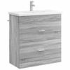 Bathroom Furniture Set Gray Sonoma 81 X 40 X 84.5 Cm Particleboard