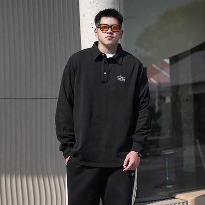 Men's Sports and Leisure Warm Padded and Thickened Sports Long-sleeved Polo Shirt Fashionable and Versatile Breathable and Comfortable Anti-wrinkle