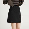 2026 Autumn/Winter Women's High-Waisted Retro Polka Dot Woolen Mini Skirt - Trendy & Slimming Design