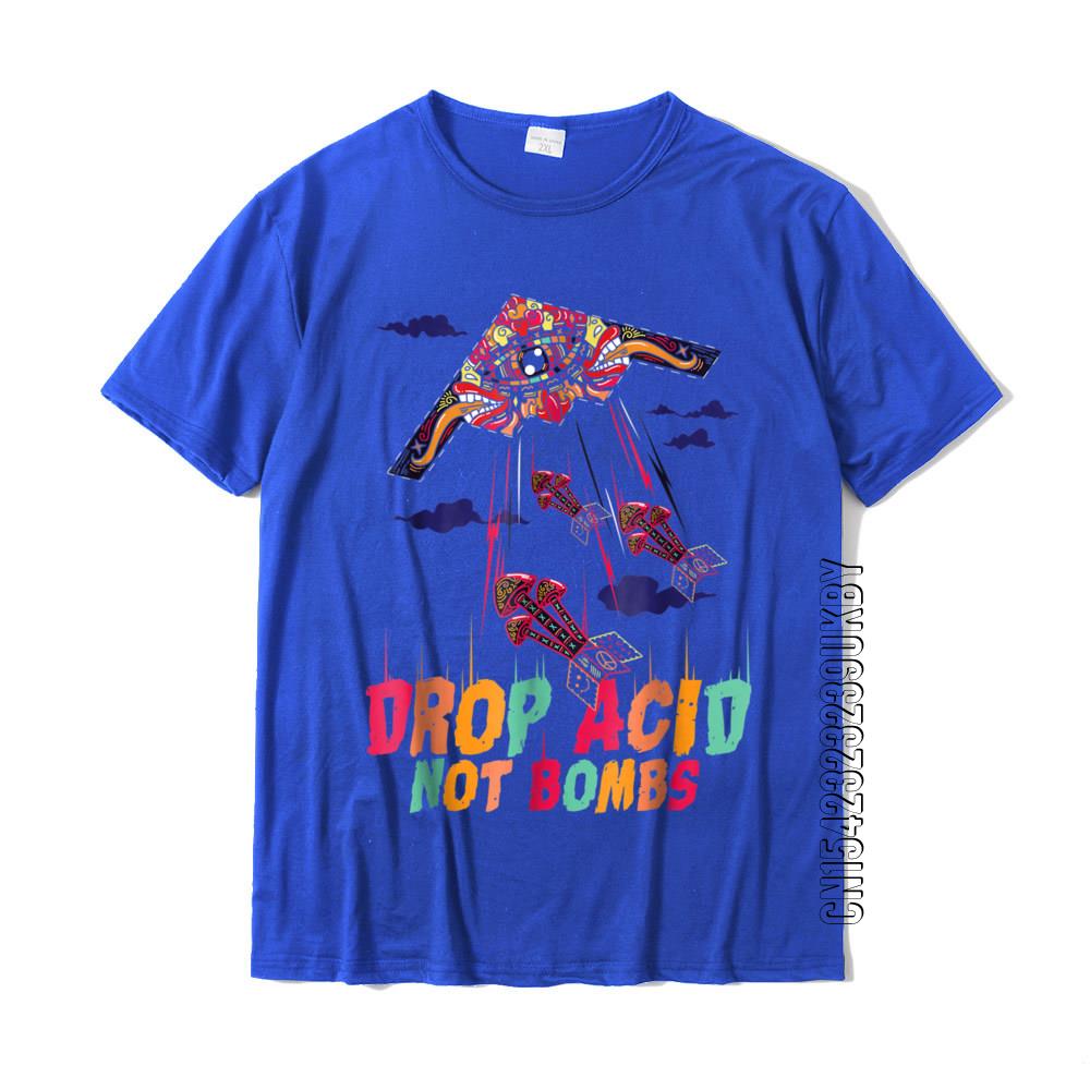 Lustiges Drop Acid Not Bombs T-Shirt Psychedelisch LSD Liebe Baumwolle Herren Oberteile T-Shirt Comics T-Shirts Gruppe Slim Fit