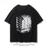 Attack On Titan Animation Derivatives Wings of Liberty Printed Short Sleeve T-shirt Women's Fashion Loose Cotton Unisex Top