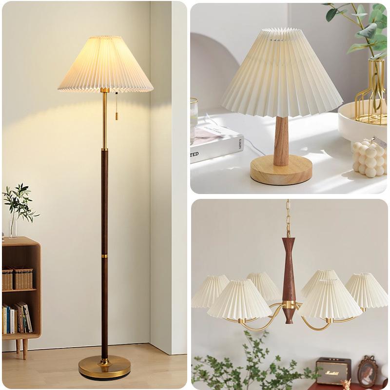 1 stk Takdekor Stoff Plissert Lampeskjerm Moderne Vaskbart Bordlampe Trekk DIY Retro Lysekrone Stofftrekk Stue Spisestue