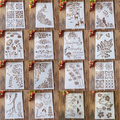 1vnt Trafaretų šablonai Mieli animaciniai gyvūnai Gėlių tuščiaviduriai piešiniai Trafaretas Sluoksniavimas Sienų Tapyba „Pasidaryk pats“ Scrapbooking žurnalo dekoras